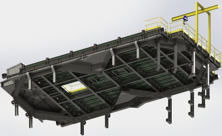 Rendu réaliste modélisation 3D d'une platform charpente métallique