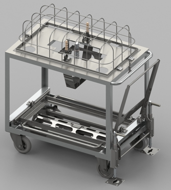 Rendu réaliste modélisation 3D d'un chariot de transport spécial